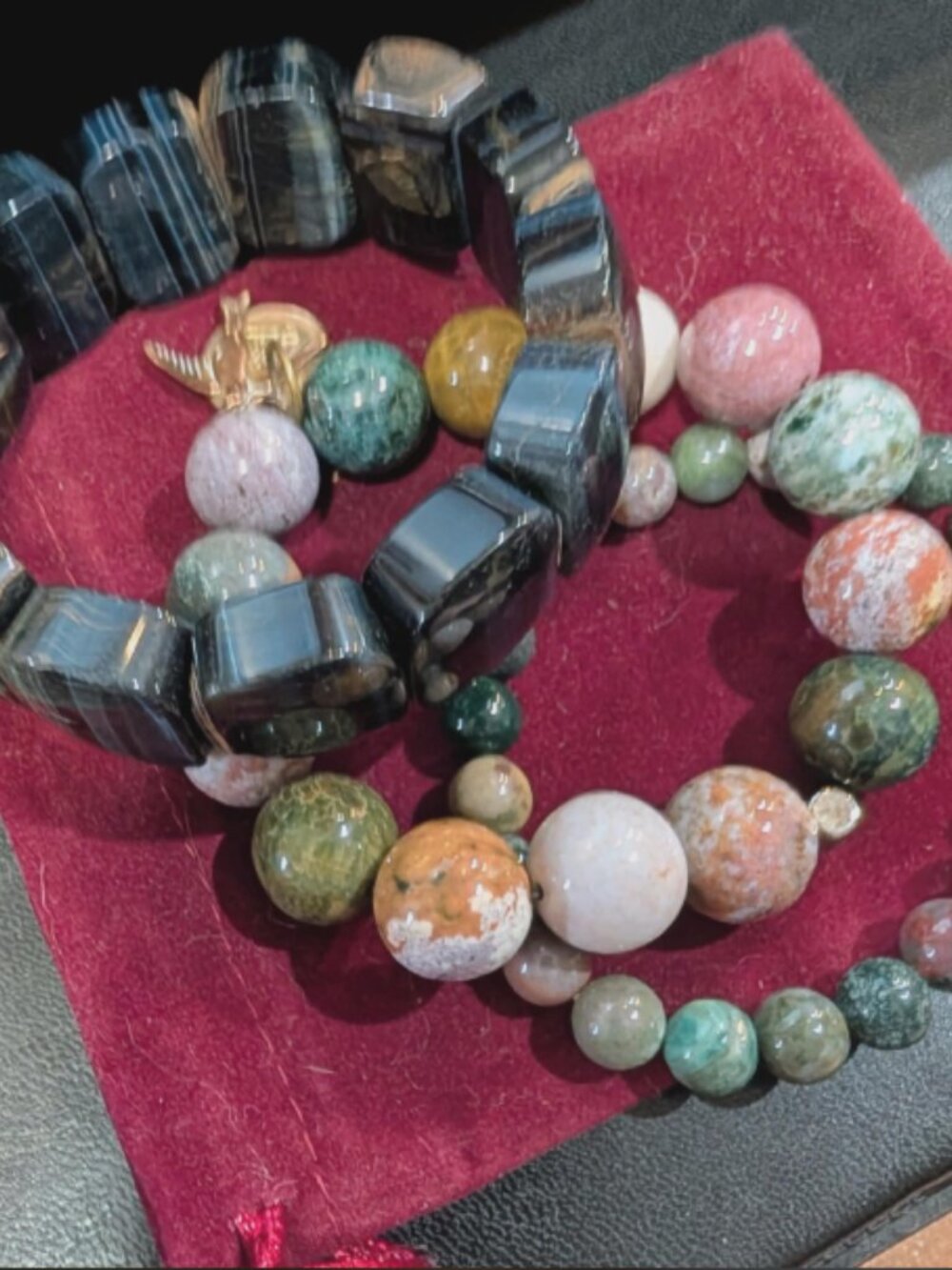 Tiger Eye Blue And Ocean Jasper Stretch Bracelets - Women Jewelry